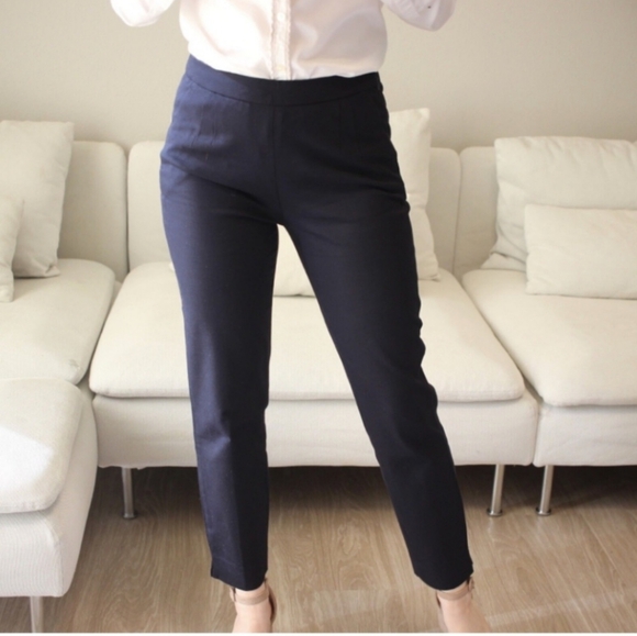 J. Crew Martie Blue Stretch Slim Ankle Pants Size 10 - Picture 6 of 10